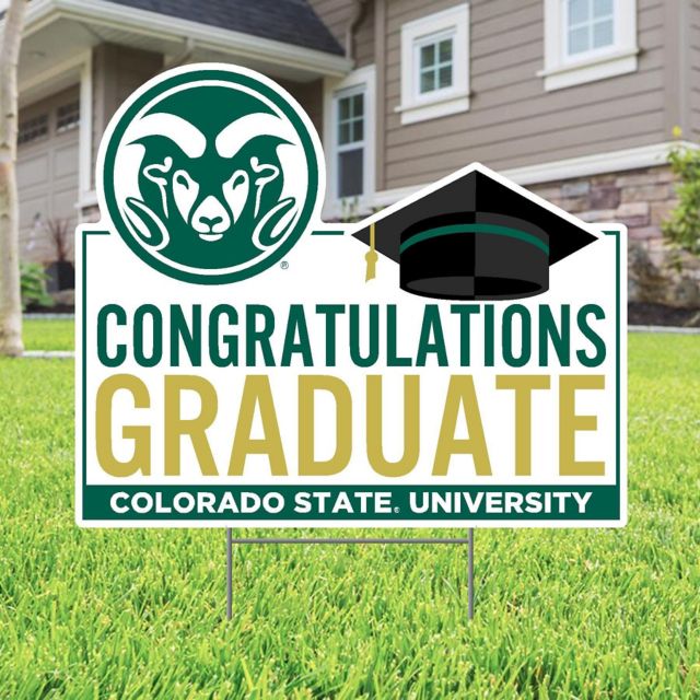 Colorado State Rams Grad Lawn Sign