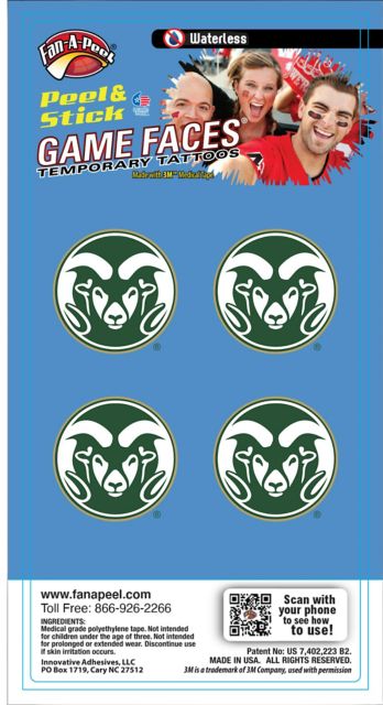 Colorado State Rams Tattoo 4-Pack
