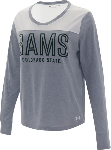 Colorado State Rams Under Armour Women's Performance Cotton Long Sleeve T-Shirt Grey