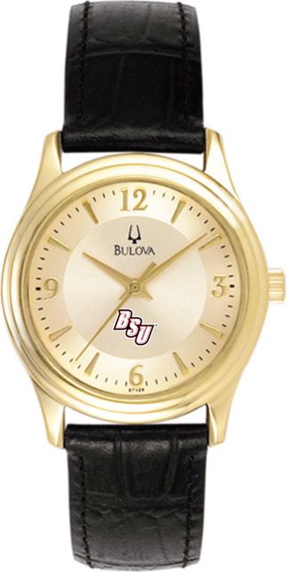 Bulova Ladies' Gold and Leather Watch - ONLINE ONLY