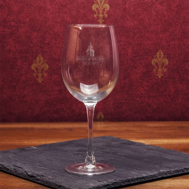 Bridgewater State University 16 Oz. Wine Glass
