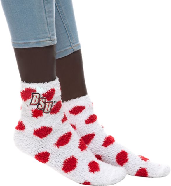 Bridgewater State University Fuzzy Dot Socks