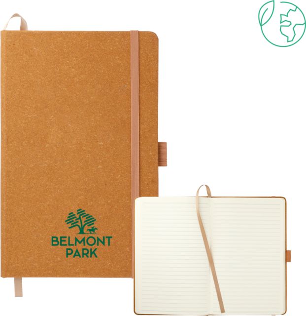 NYRA 5.5 x 8.5 Natural FSC Mix Recycled Leather Bound Journal Belmont Park Stacked - ONLINE ONLY