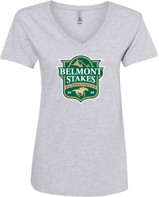 2025 Belmont Stakes Saratoga Women's V-Neck Long Sleeve T-Shirt
