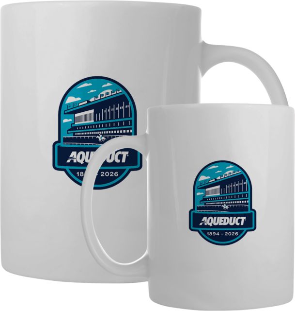 NYRA Full Color Mug 15oz Aqueduct Farewell Logo - ONLINE ONLY