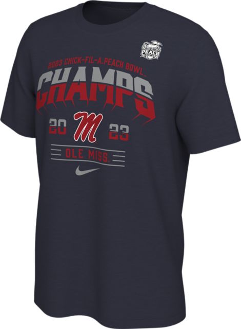 Ole Miss Rebels Football 2023 Peach Bowl Champions Locker Room T-Shirt