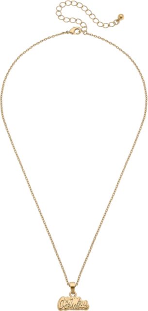 Ole Miss Rebels Gold Necklace