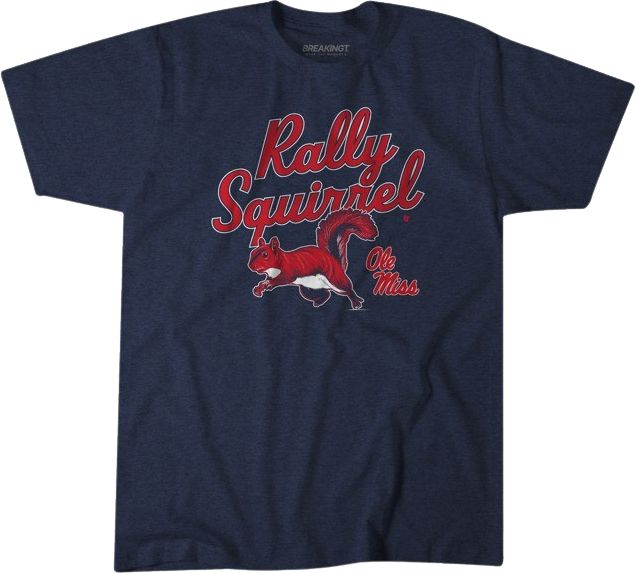 Ole Miss Rebels Football Rally Squirrel Short Sleeve T-Shirt