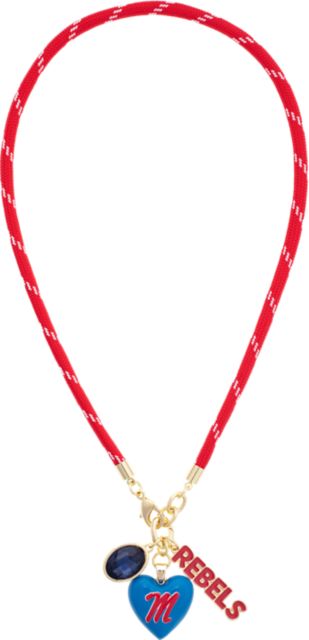 Ole Miss Rebels Heart Paracord Necklace