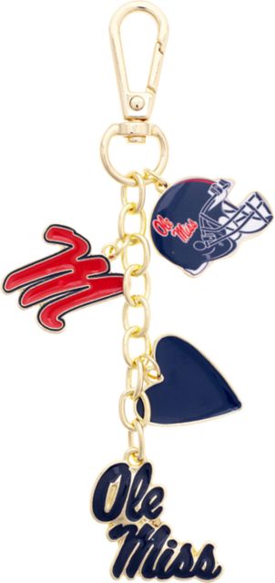 Ole Miss Rebels Heart Cluster Bag Charm