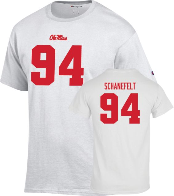 Ole Miss Football T-Shirt Christian Schanefelt - 94 - ONLINE ONLY