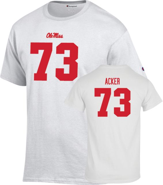 Ole Miss Football T-Shirt Eli Acker - 73 - ONLINE ONLY