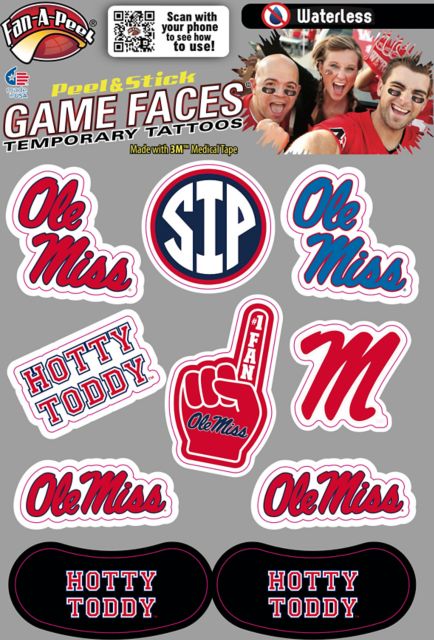 Ole Miss Rebels Game Face Tattoos