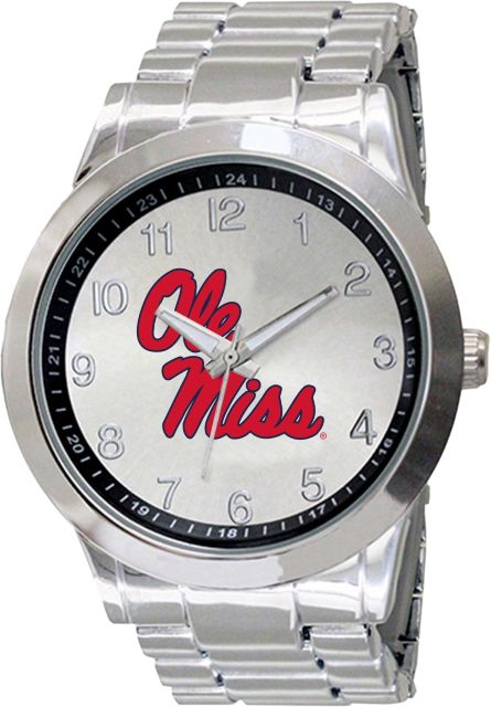 Ole Miss Rebels 44mm Men's Stainless Steel Watch