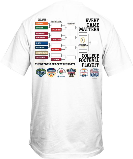 Ole Miss Rebels Football 2025 College Football Playoffs 12 Team Short Sleeve T-Shirt