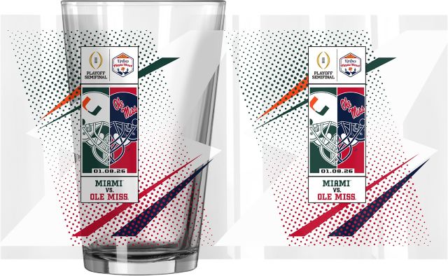 Ole Miss Rebels Football 2025 Fiesta Bowl 16 oz. Glass