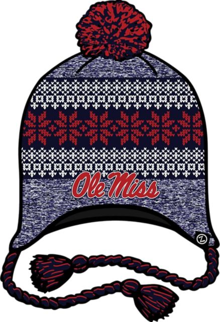 Ole Miss Rebels Ear Flaps Pom Beanie