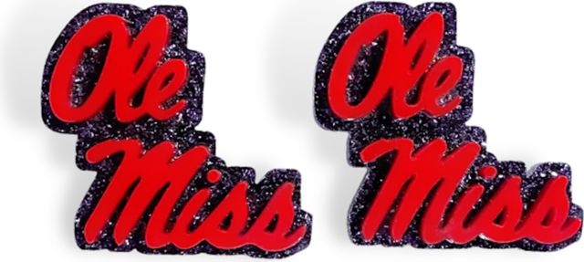 Ole Miss Rebels Glitter Stud Earrings