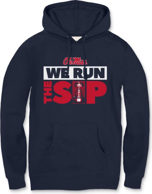 Ole Miss Rebels We Run the Sip Unisex Fleece Pullover Hood