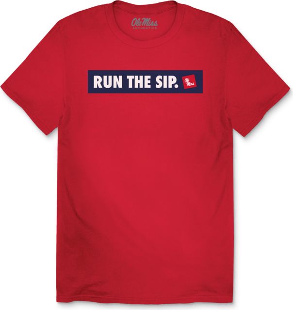 Ole Miss Rebels Run the Sip Phrase Bar Unisex Short Sleeve T-Shirt