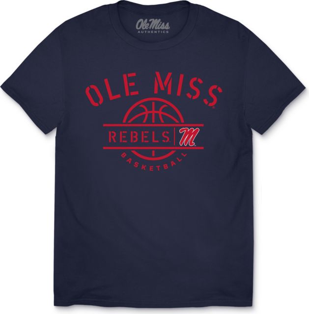 Ole Miss Rebels Half Court Stencil Youth Short Sleeve T-Shirt