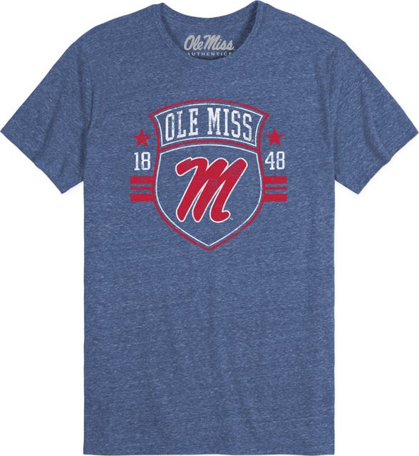 Ole Miss Rebels Retro Shield Unisex Tri-Blend Short Sleeve T-Shirt
