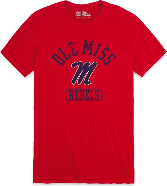 Ole Miss Rebels Classic Arch Unisex Sueded Short Sleeve T-Shirt