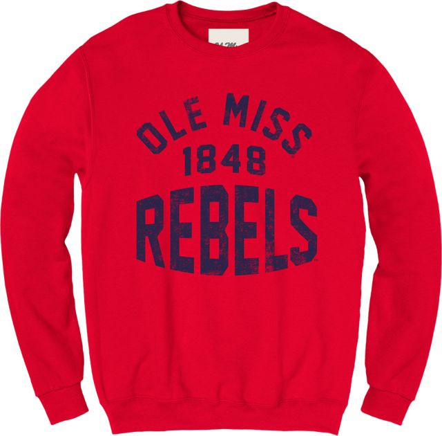Ole Miss Rebels Retro Stack Unisex Fleece Crew