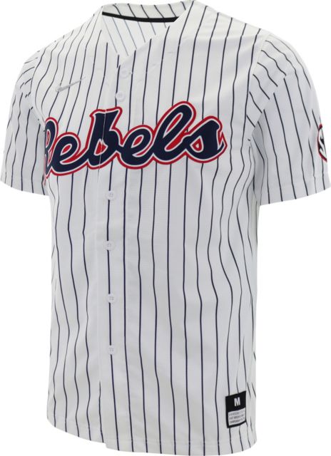 Ole Miss Rebels Nike Full Button Pinstripe Baseball Jersey
