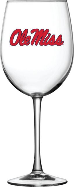 Ole Miss Rebels Stemmed Wine Glass