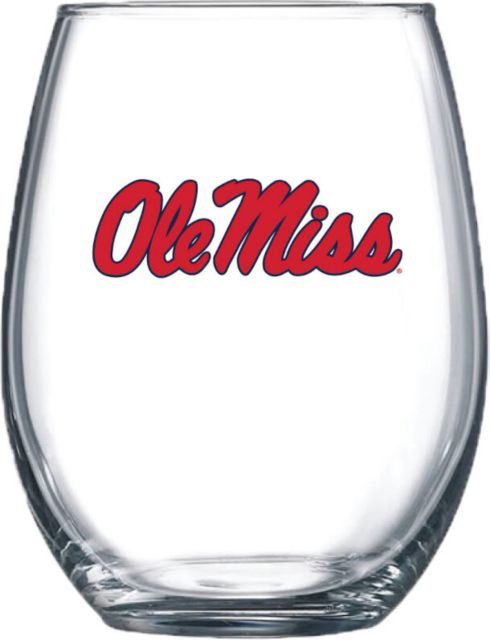 Ole Miss Rebels Stemless Wine Glass