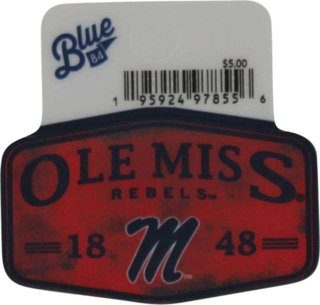 Ole Miss Rebels Distressed Hexagon Mini Sticker