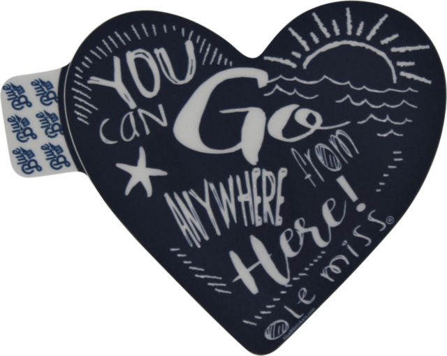 Ole Miss Rebels Heart Shaped Sticker