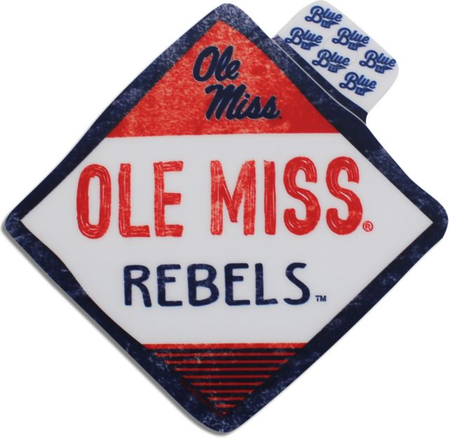 Ole Miss Rebels Distressed Diamond Shaped Sticker