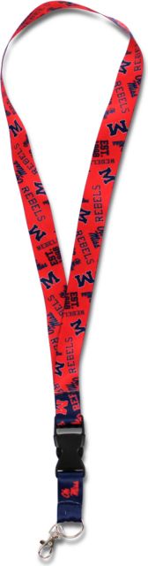 Ole Miss Rebels 1" Buckle Scattered Print Lanyard