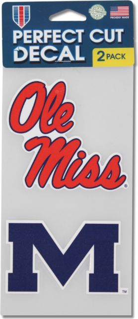 Ole Miss Rebels 2 Pack 4x4 Perfect Cut Decal