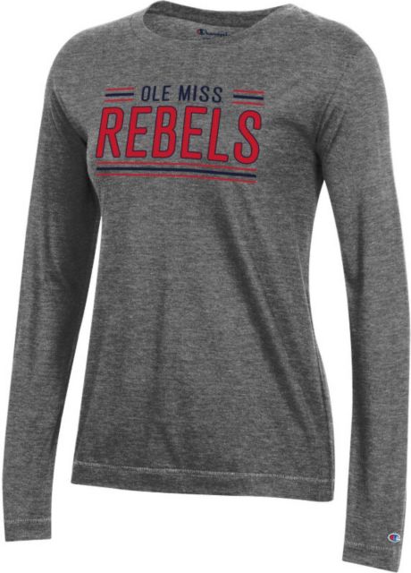 Ole Miss Rebels Over Women's University Long Sleeve T-Shirt Grey