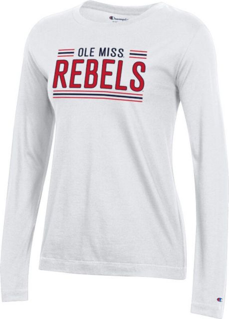 Ole Miss Rebels Over Women's University Long Sleeve T-Shirt Grey