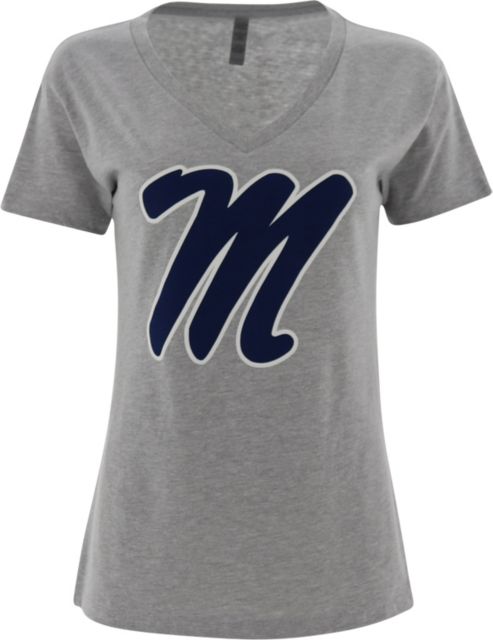 Ole Miss Rebels Primary Logo Women's Relaxed V-Neck T-Shirt