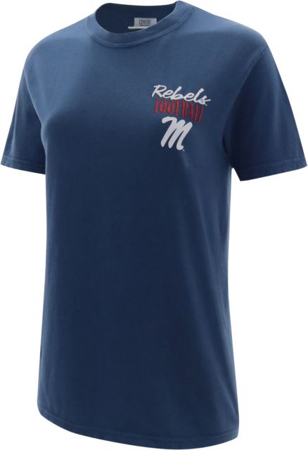 Ole Miss Rebels Pattern Football Script Comfort Colors Short Sleeve T-Shirt