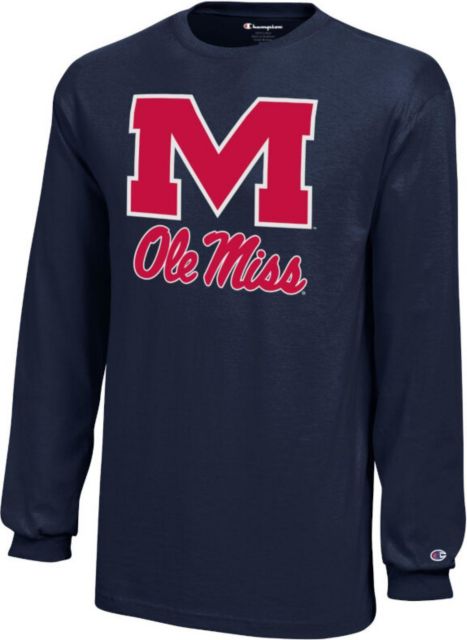 Ole Miss Rebels Champion Youth Long Sleeve T-Shirt Navy
