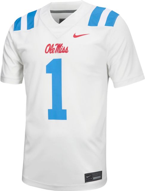 Ole Miss Rebels Nike 2024 White Powder Blue Replica Football Jersey