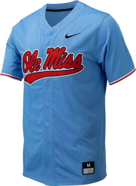 Ole Miss Rebels Official Nike Baseball Jersey Valor Blue with SEC patch