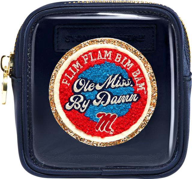 Ole Miss Rebels Sapphire Clear Mini Pouch with Ole Miss Patch