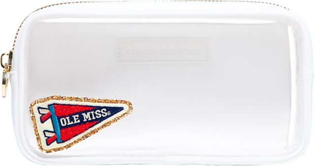 Ole Miss Rebels Blanc Clear Small Pouch with Ole Miss Patch