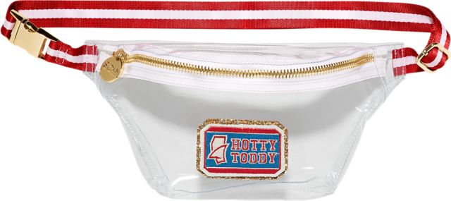 Red & White Clear Fanny Pack with Ole Miss Patch