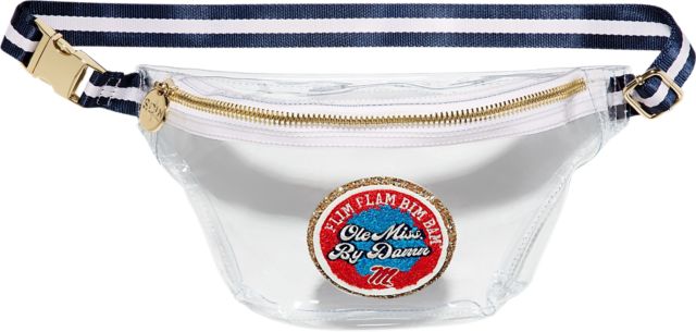 Sapphire & White Clear Fanny Pack with Ole Miss Patch