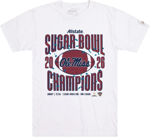 Ole Miss Rebels Football 2026 Sugar Bowl Champions Short Sleeve T-Shirt
