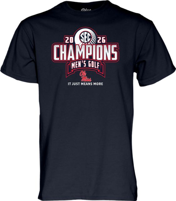 Ole Miss Rebels Men's Golf 2026 SEC Champions Locker Room Short Sleeve T-Shirt