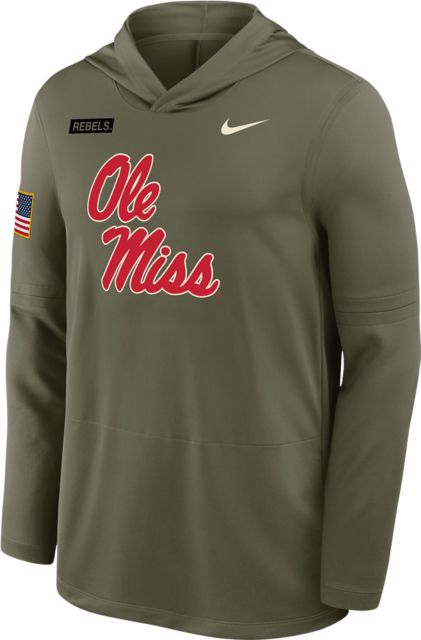 Ole Miss Rebels Dri-Fit Military Hooded Long Sleeve T-Shirt